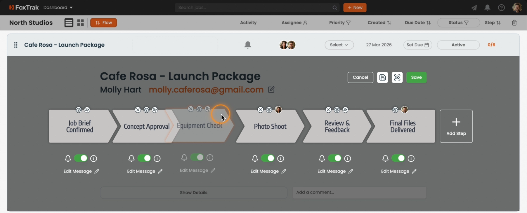 Set up your wrokflow in FoxTrak