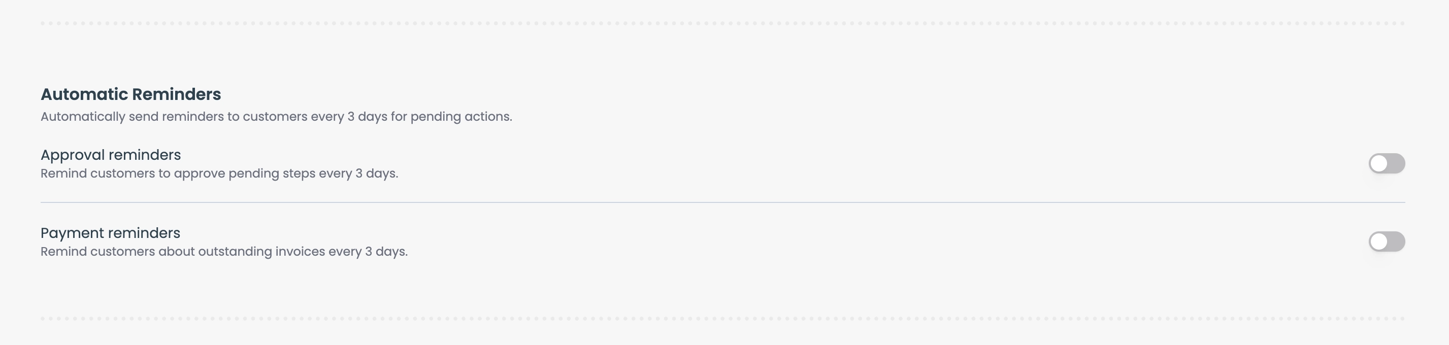 Automatic reminder settings in FoxTrak
