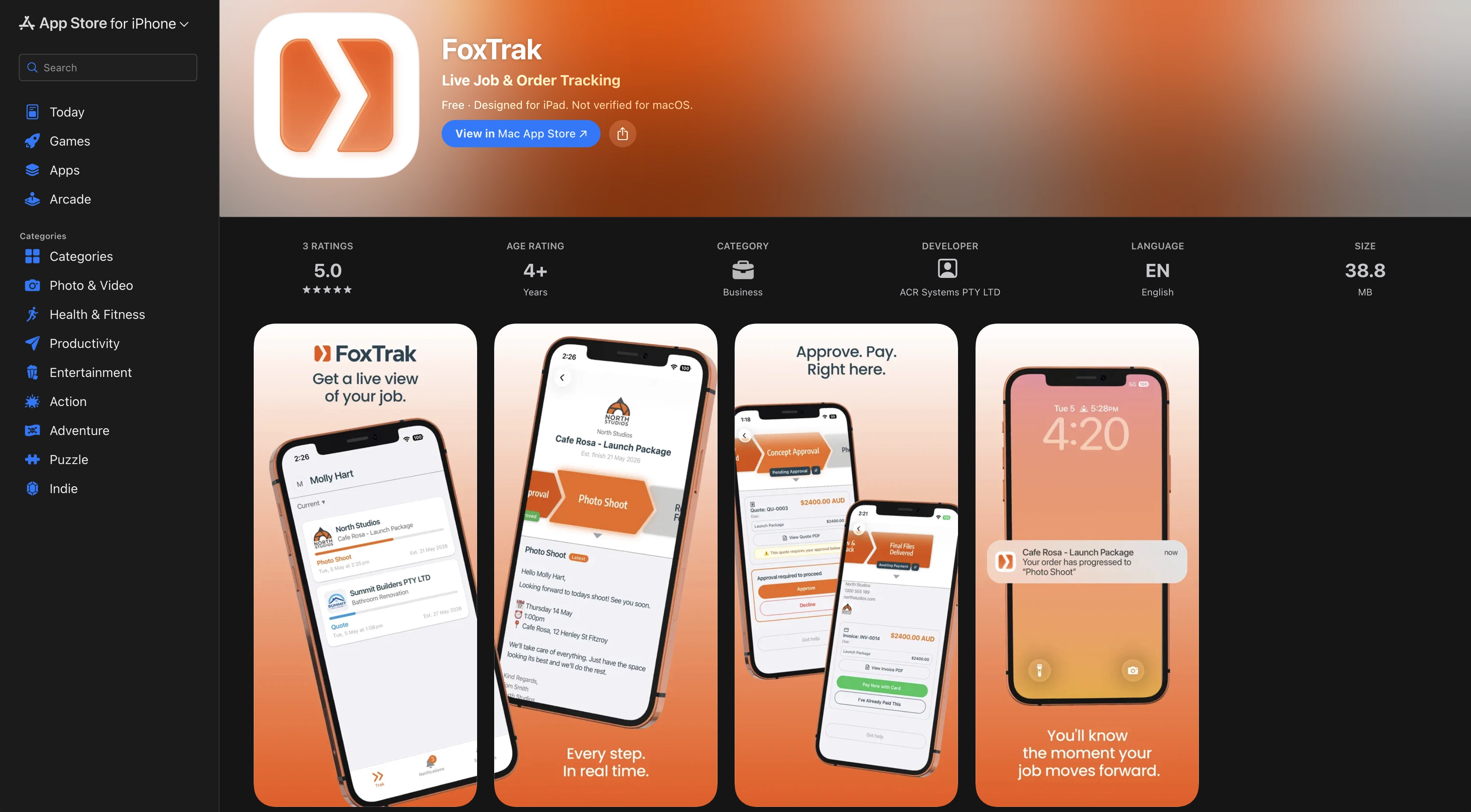 IOS app for FoxTrak