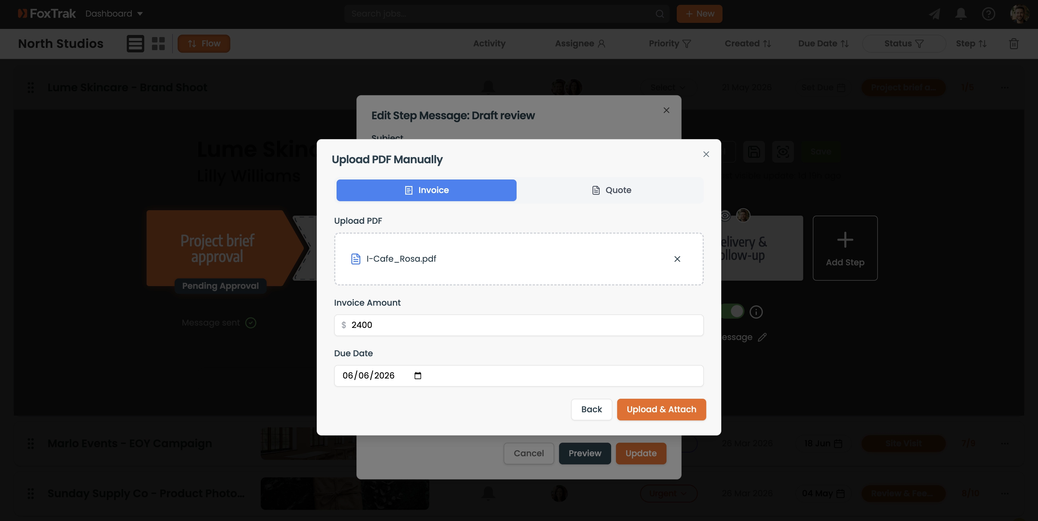 Adding an Invoice in FoxTrak